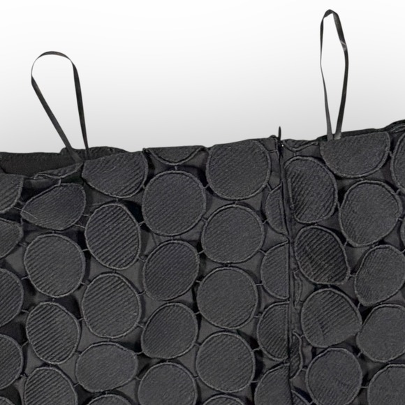 Commense Black Circle Applique Laser Cut Midi Skirt Whimsigoth Womens M Modern - Picture 10 of 12